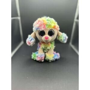 Ty Beanie Boos Plush Rainbow Poodle Stuffed Animal Dog